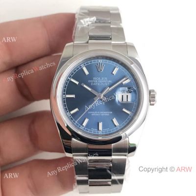 Copy Rolex Oyster DateJust SS Blue Face Watch - SWISS 3135